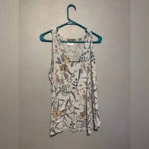 Maurices Floral Tank Top - Gray and Yellow